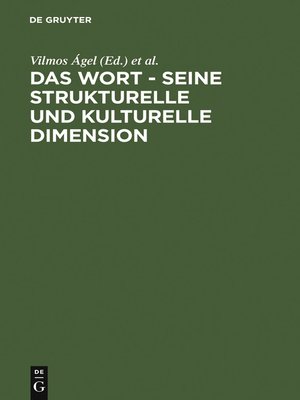 cover image of Das Wort--Seine strukturelle und kulturelle Dimension